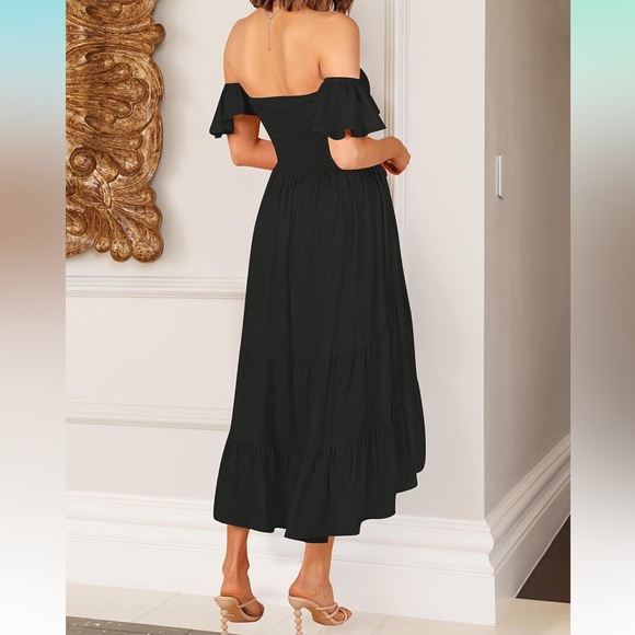 Black Off Shoulder Dress - Picture 2 of 4